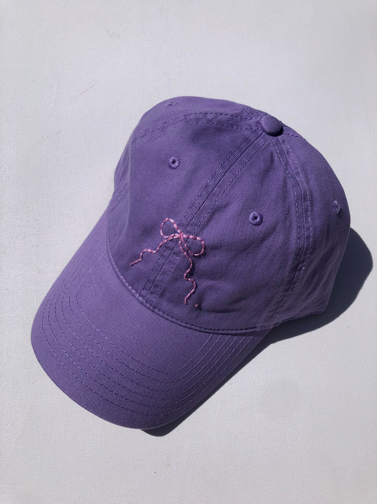 HAND EMBROIDERY BOW CAPS - pastel