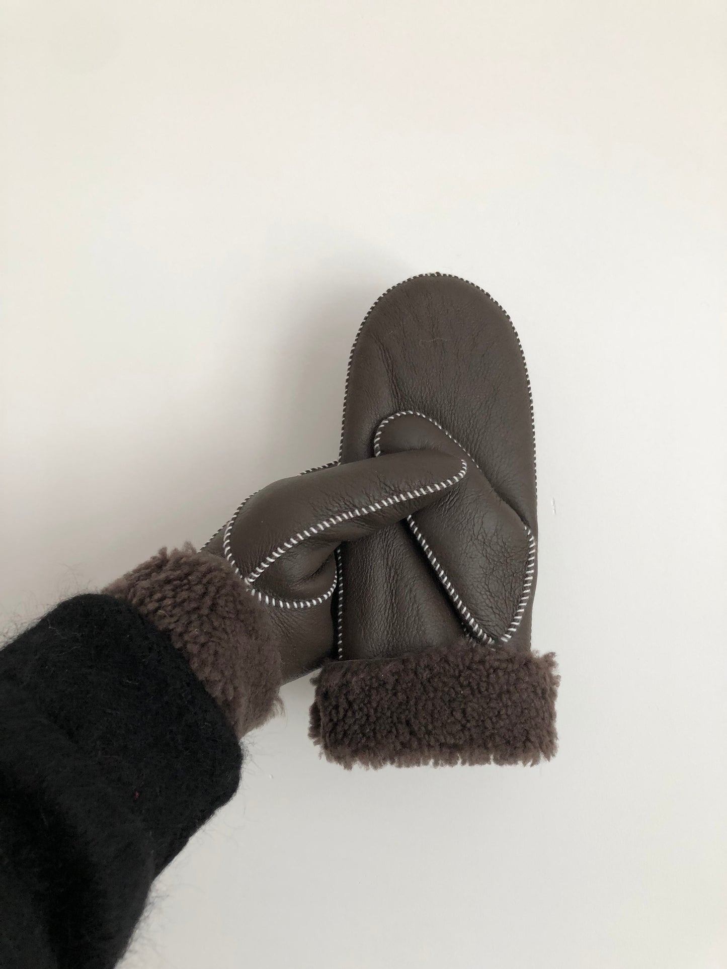 SHEARLING MITTENS