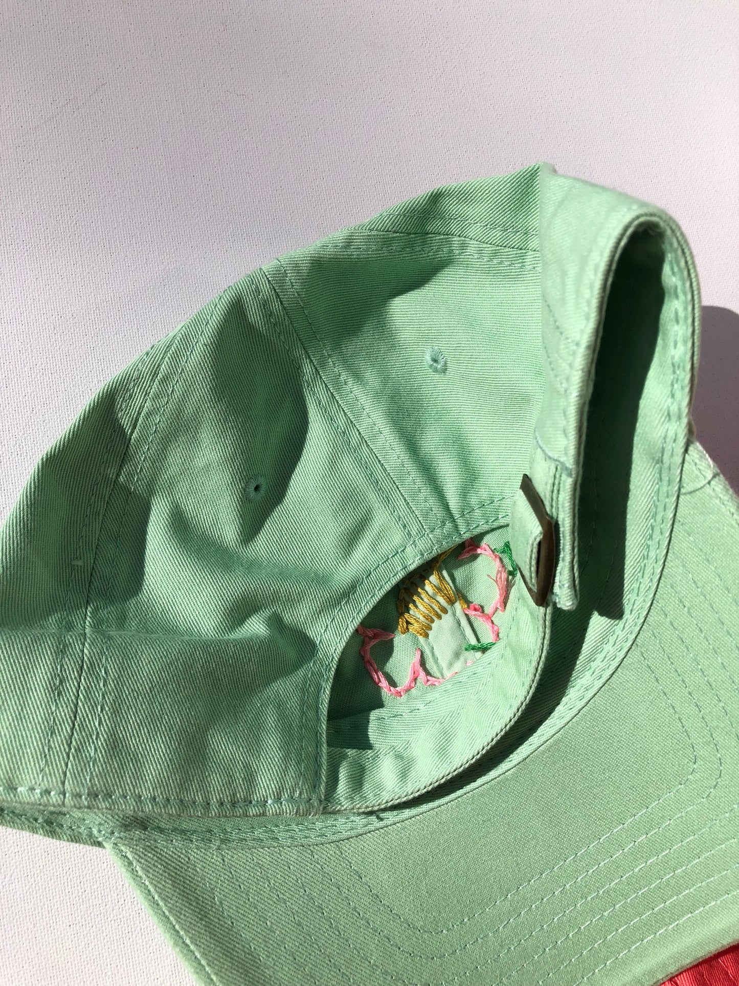 HAND EMBROIDERY CAMELLIA CAPS