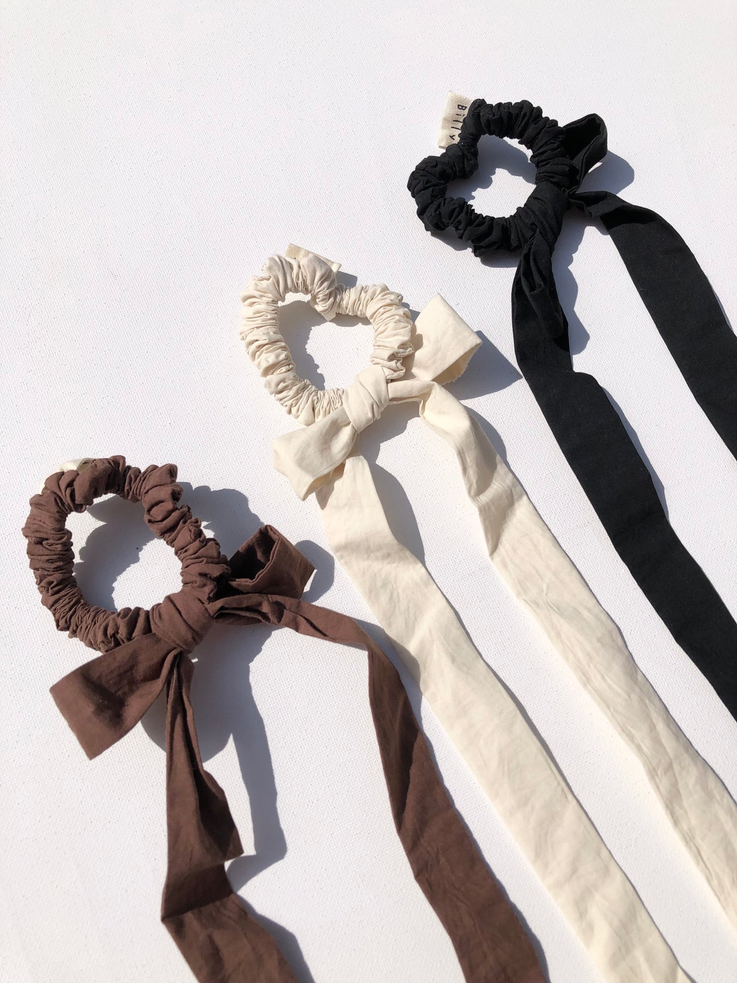 COTTON POPLIN MINI BOW SCRUNCHIES