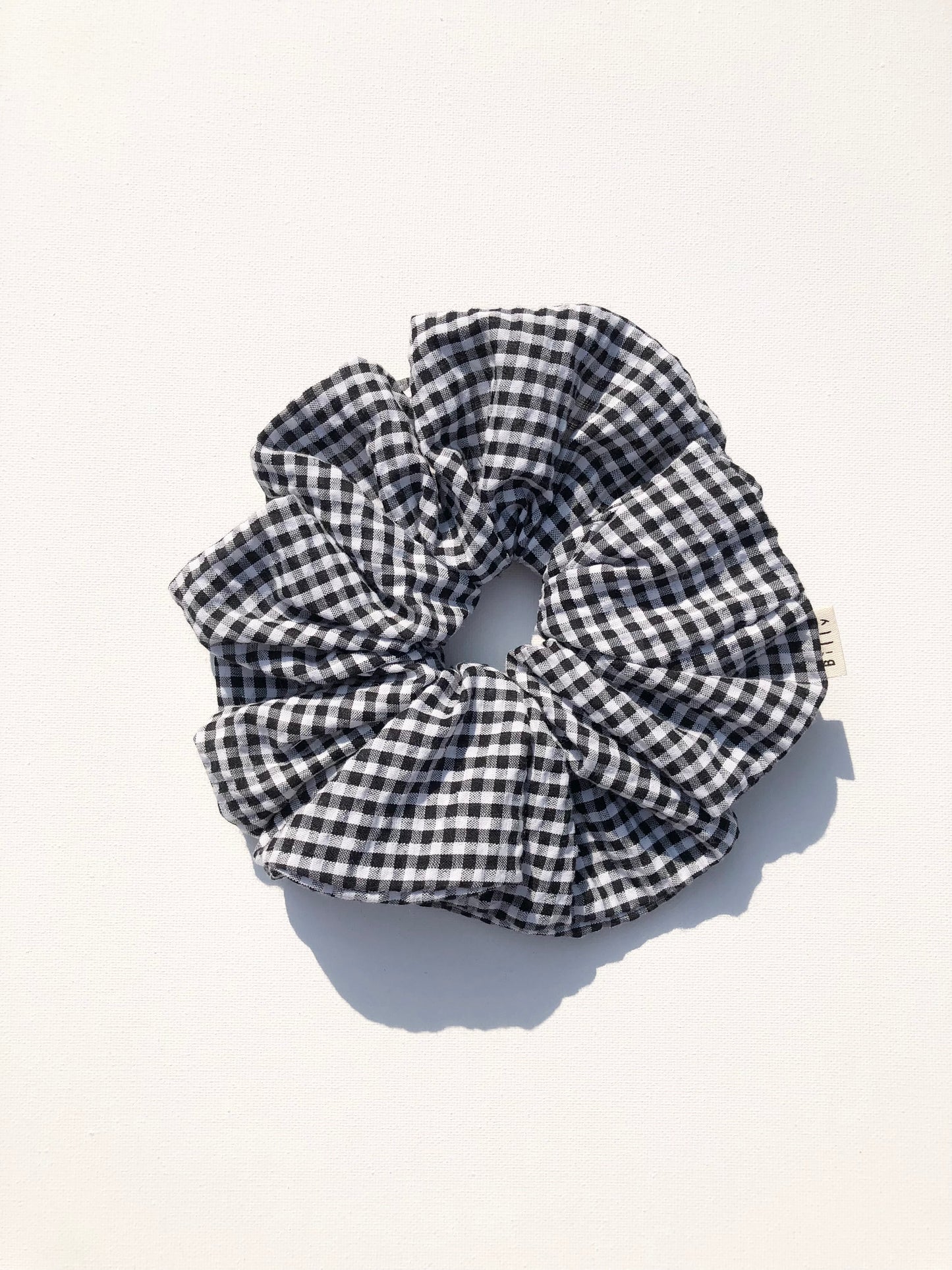MINI GINGHAM SEERSUCKER SCRUNCHIES - neutral