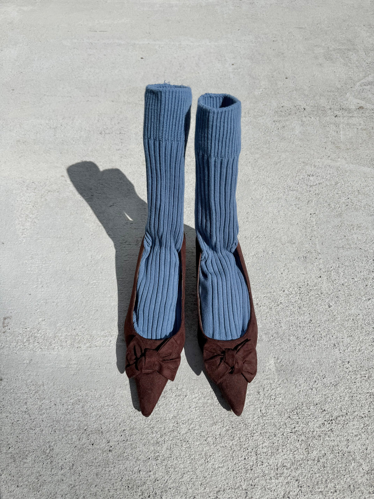 RIBBED COTTON HIGH SOCKS