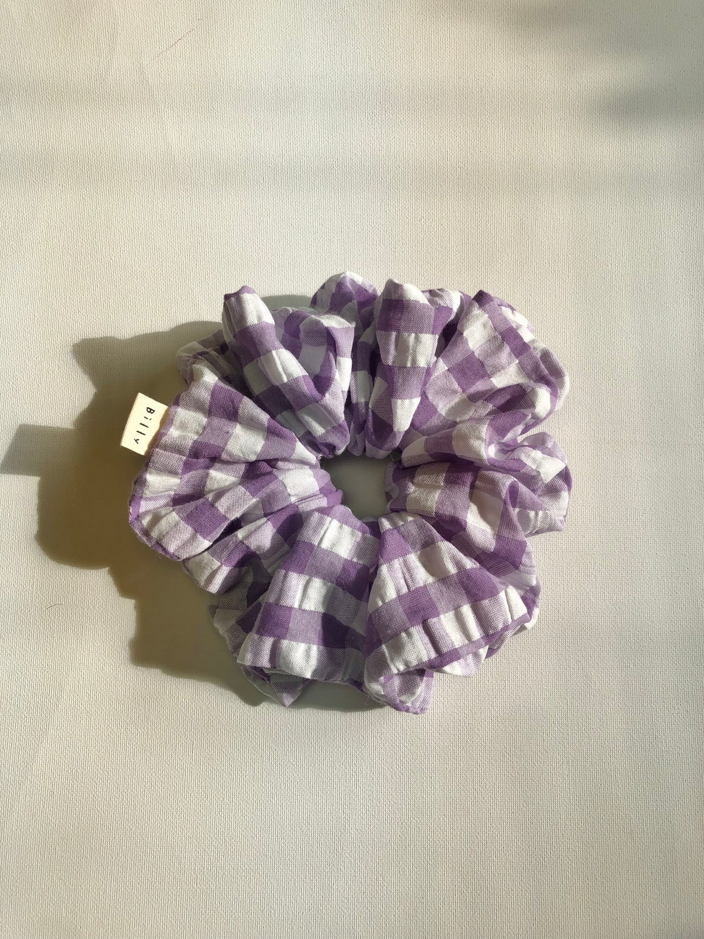 GINGHAM SEERSUCKER SCRUNCHIES  - crystal bright