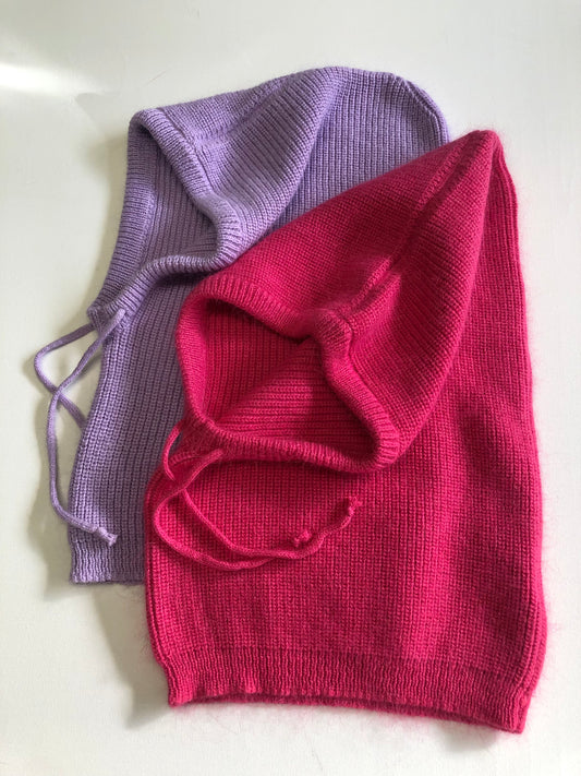 ANGORA WOOL BALACLAVA - crystal bright