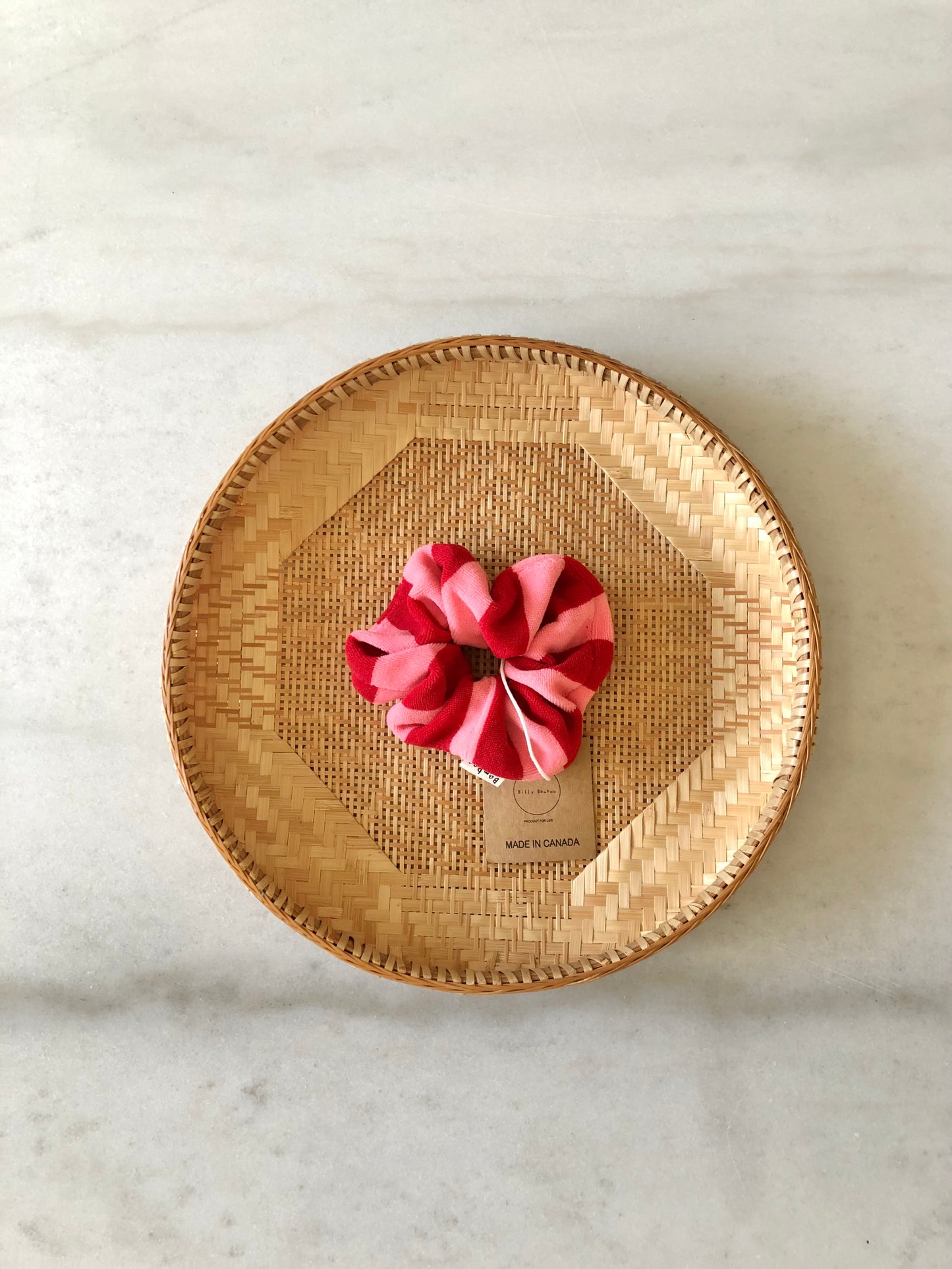TOWELING STRIPE SCRUNCHIES