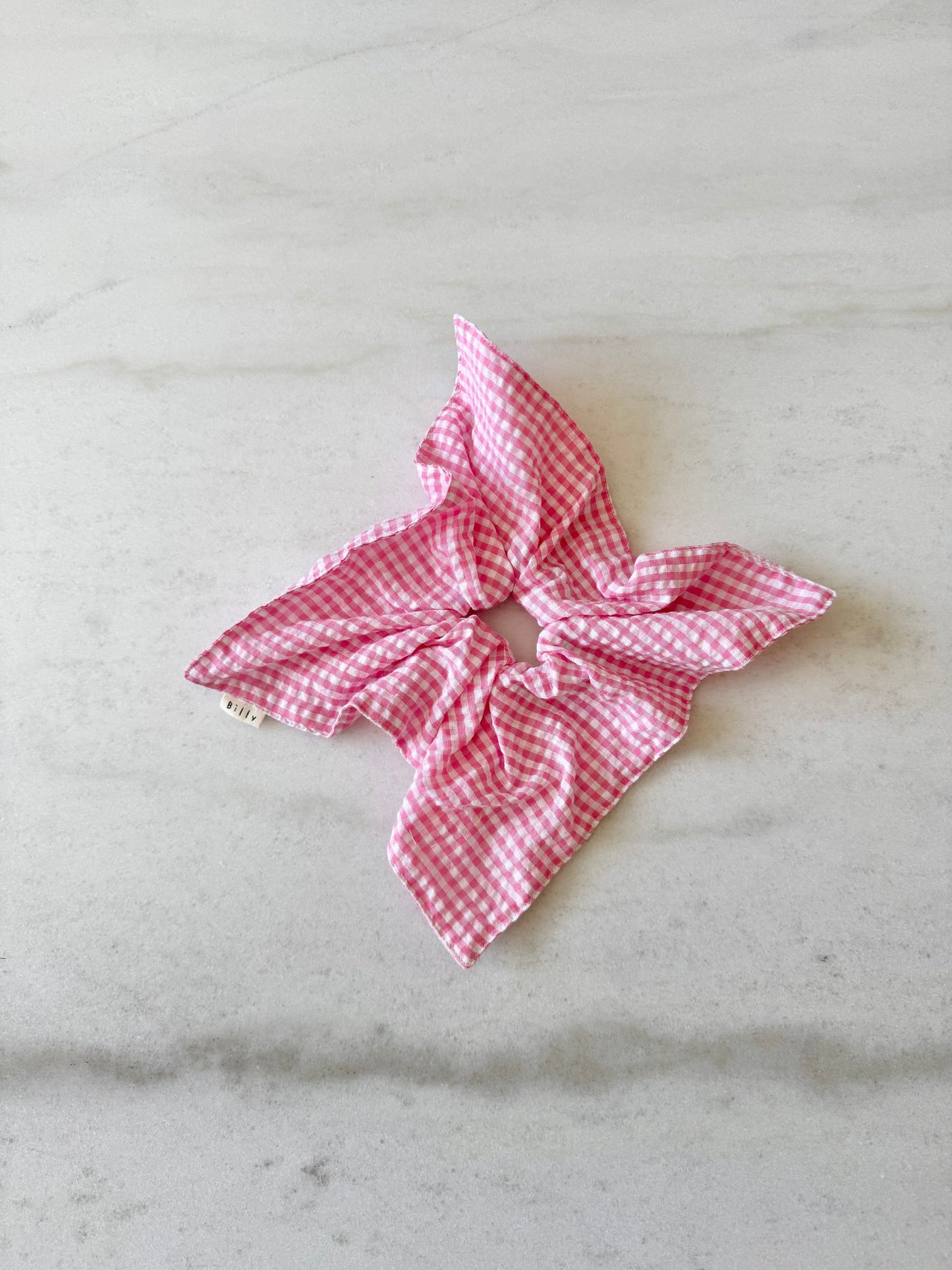 MINI GINGHAM PETAL SCRUNCHIES - bright