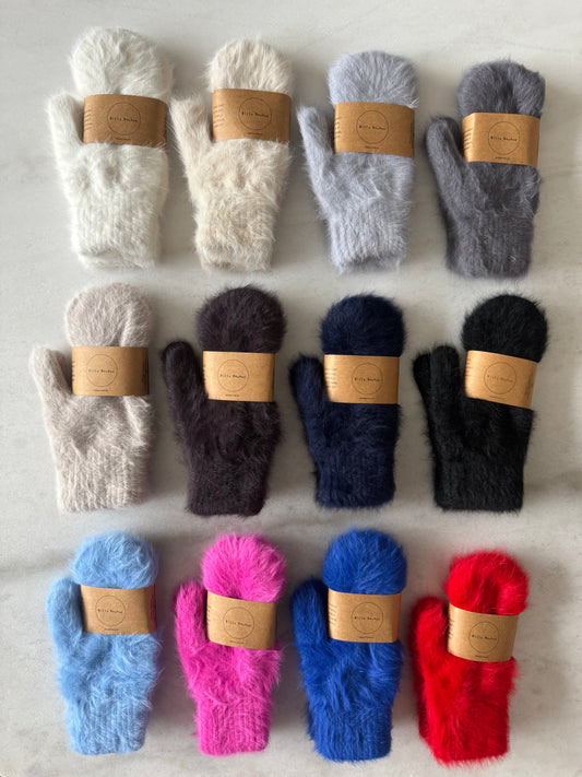 FLUFFY ANGORA MITTENS