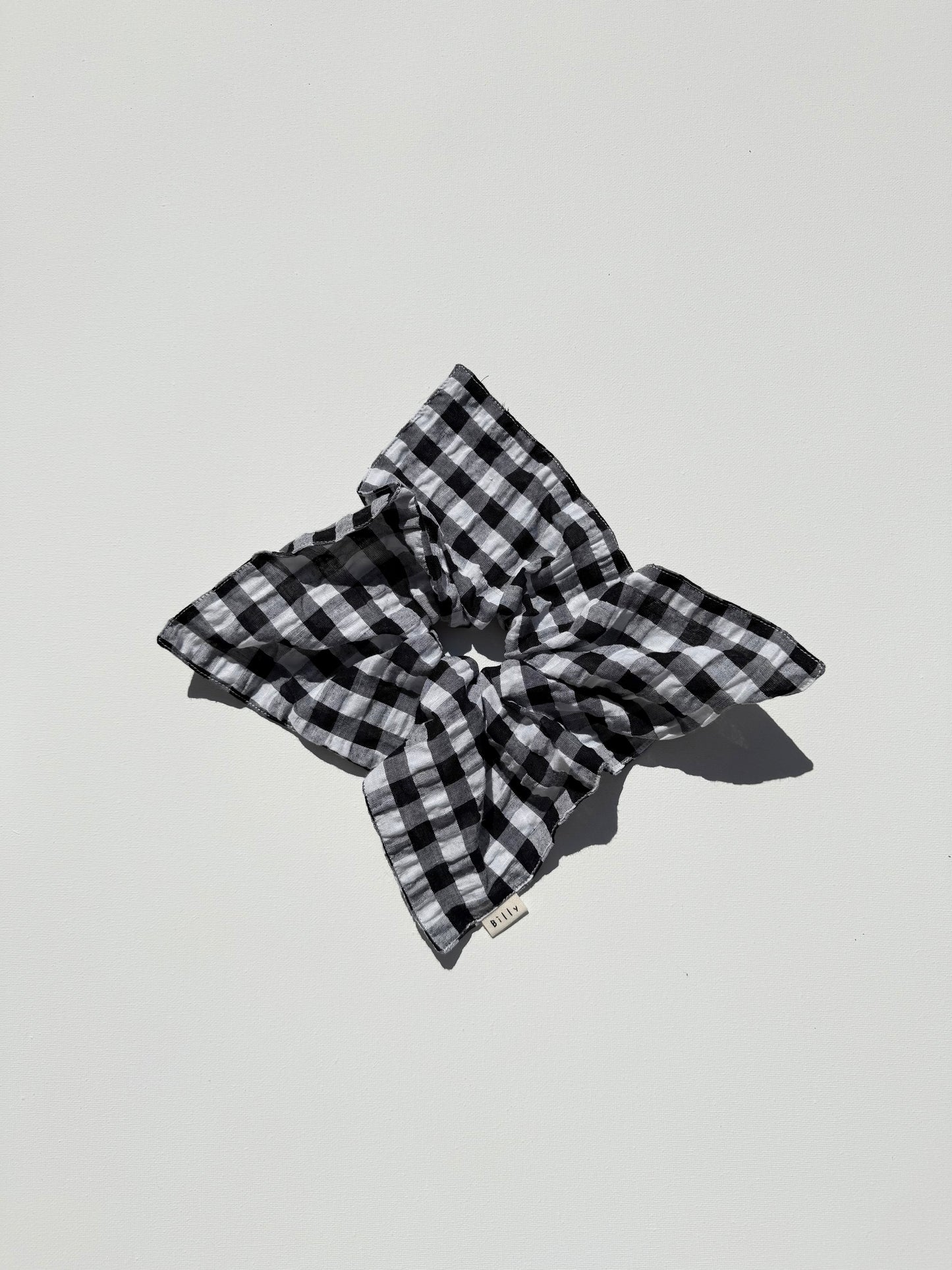 GINGHAM PETAL SCRUNCHIES - neutral