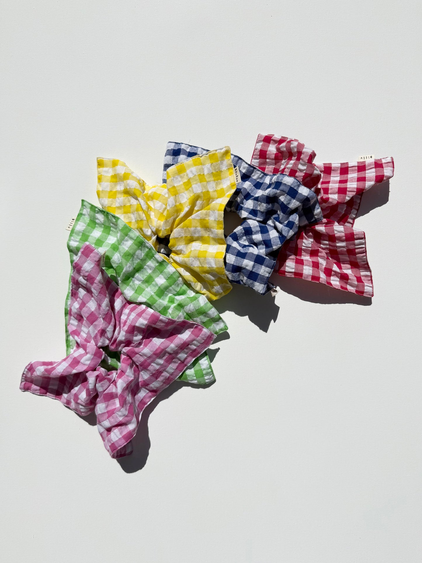 GINGHAM PETAL SCRUNCHIES - crystal bright