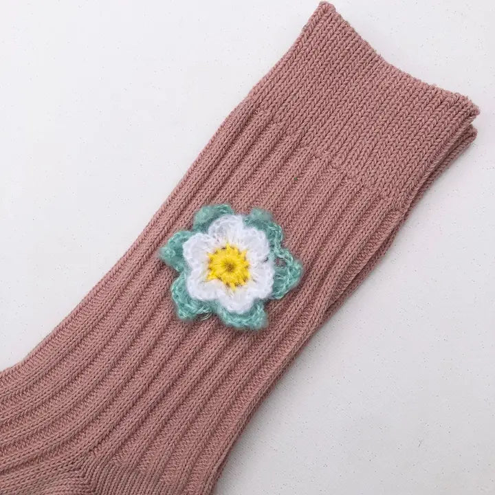 CROCHET DAFFODILS COTTON SOCKS
