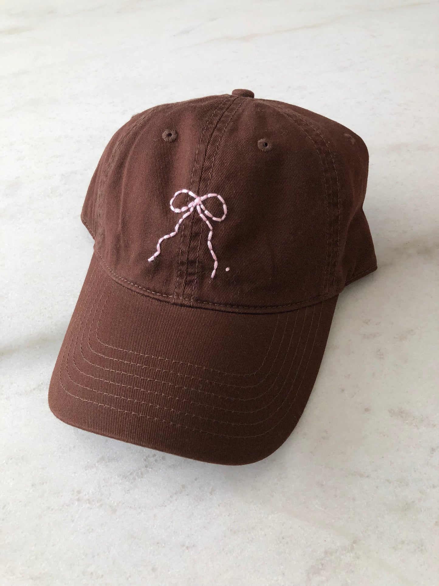 HAND EMBROIDERED BOW CAPS - neutral