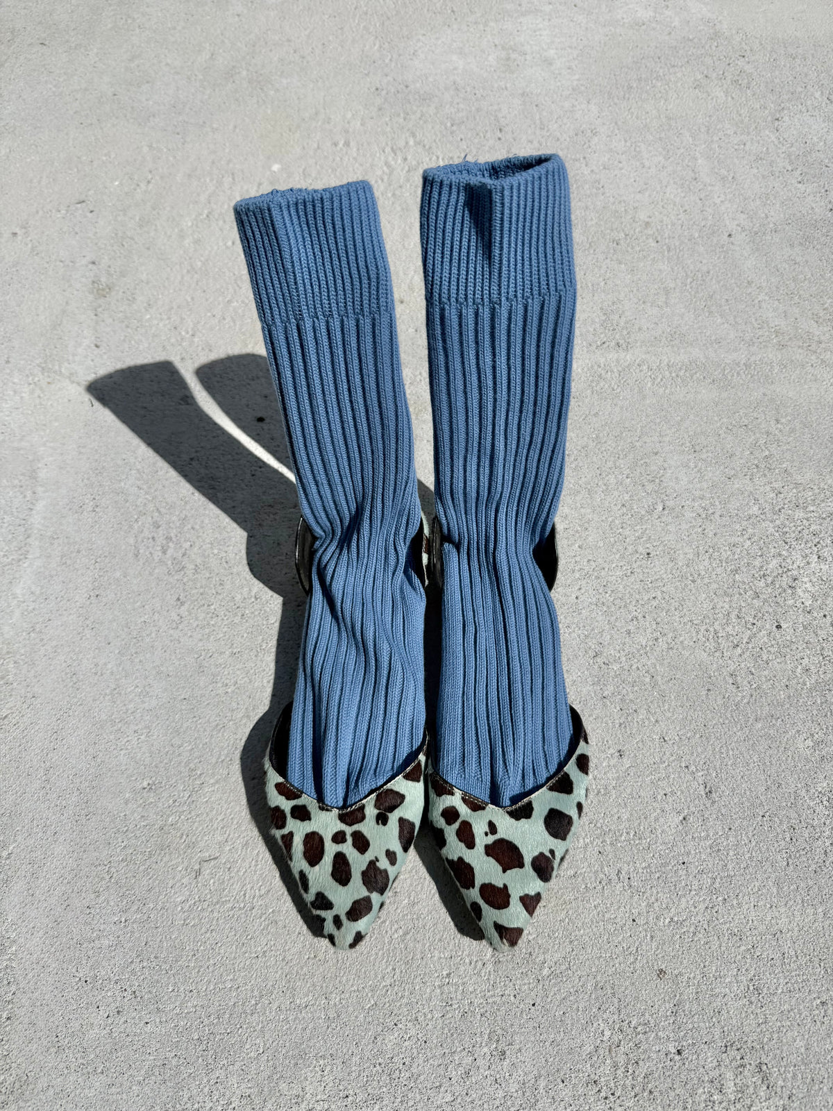 RIBBED COTTON HIGH SOCKS