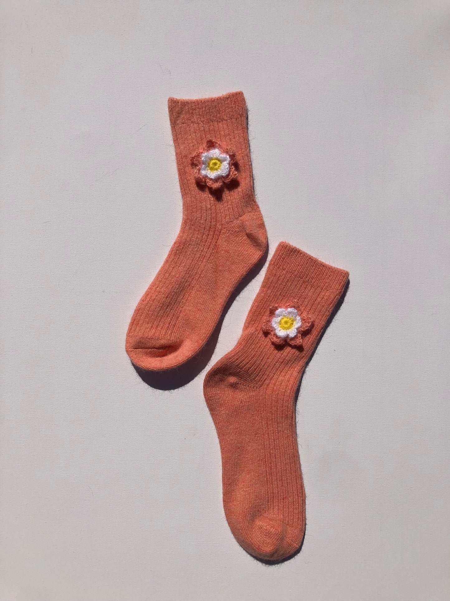 CROCHET DAFFODIL WOOL SOCKS