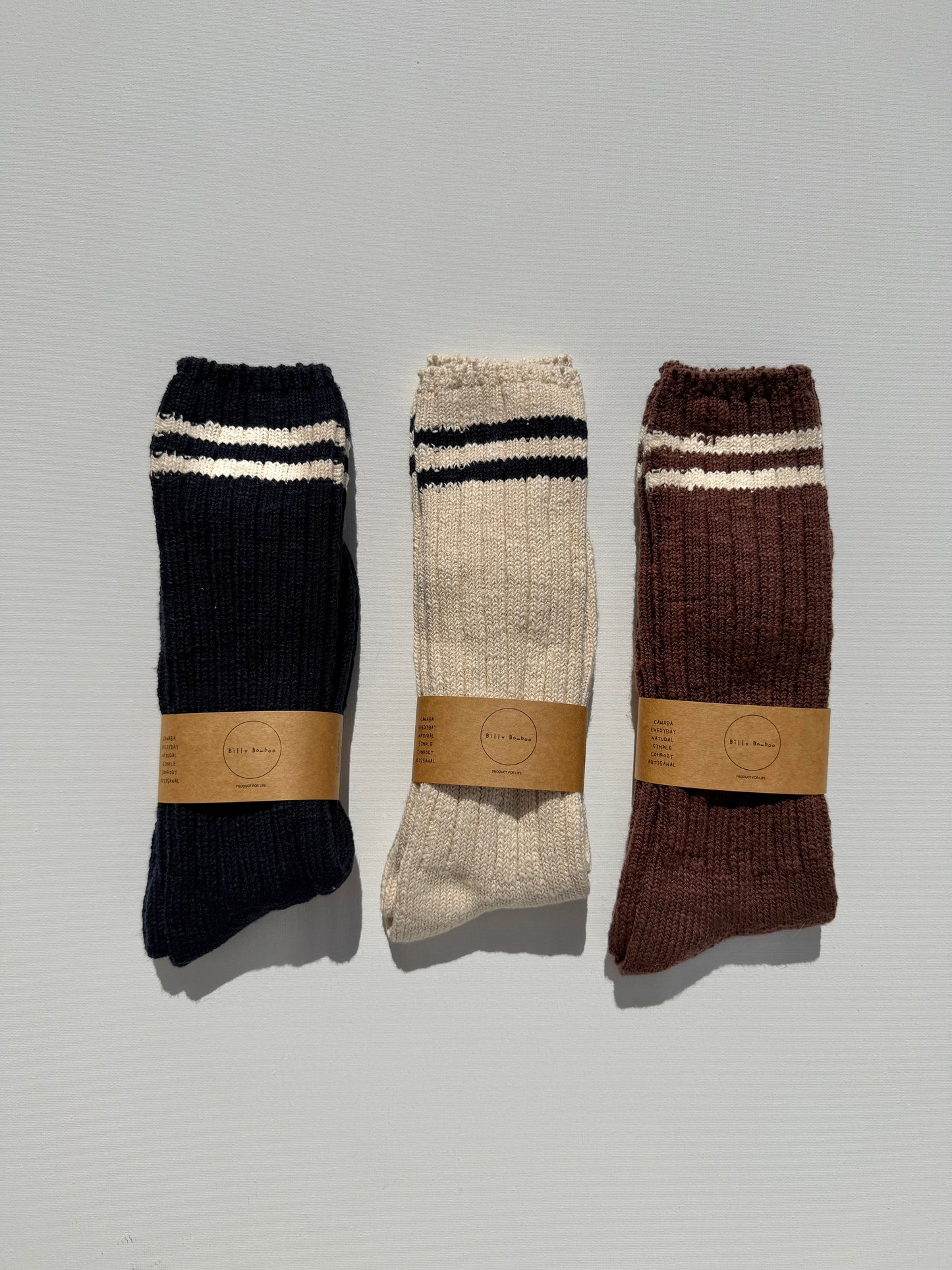 SLUB COTTON COLLEGE SOCKS - end of August