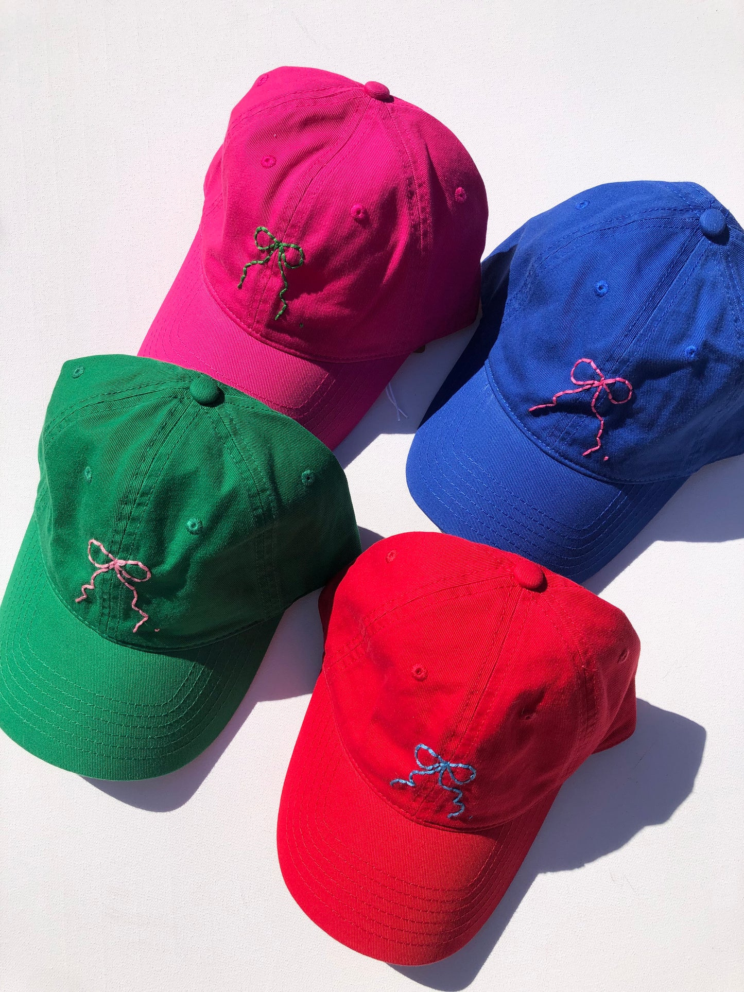 HAND EMBROIDERY BOW CAPS