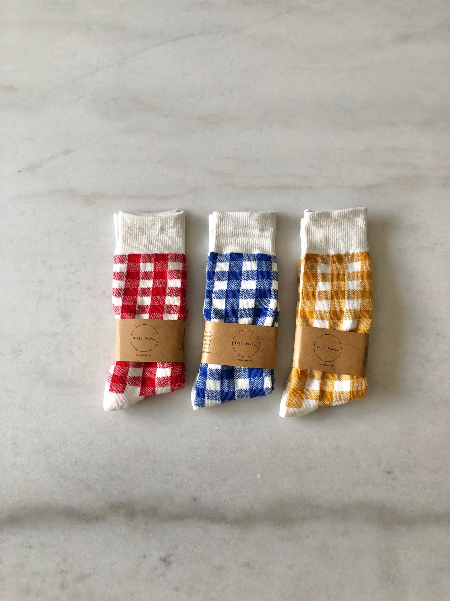 KIDS GINGHAM HIGH SOCKS