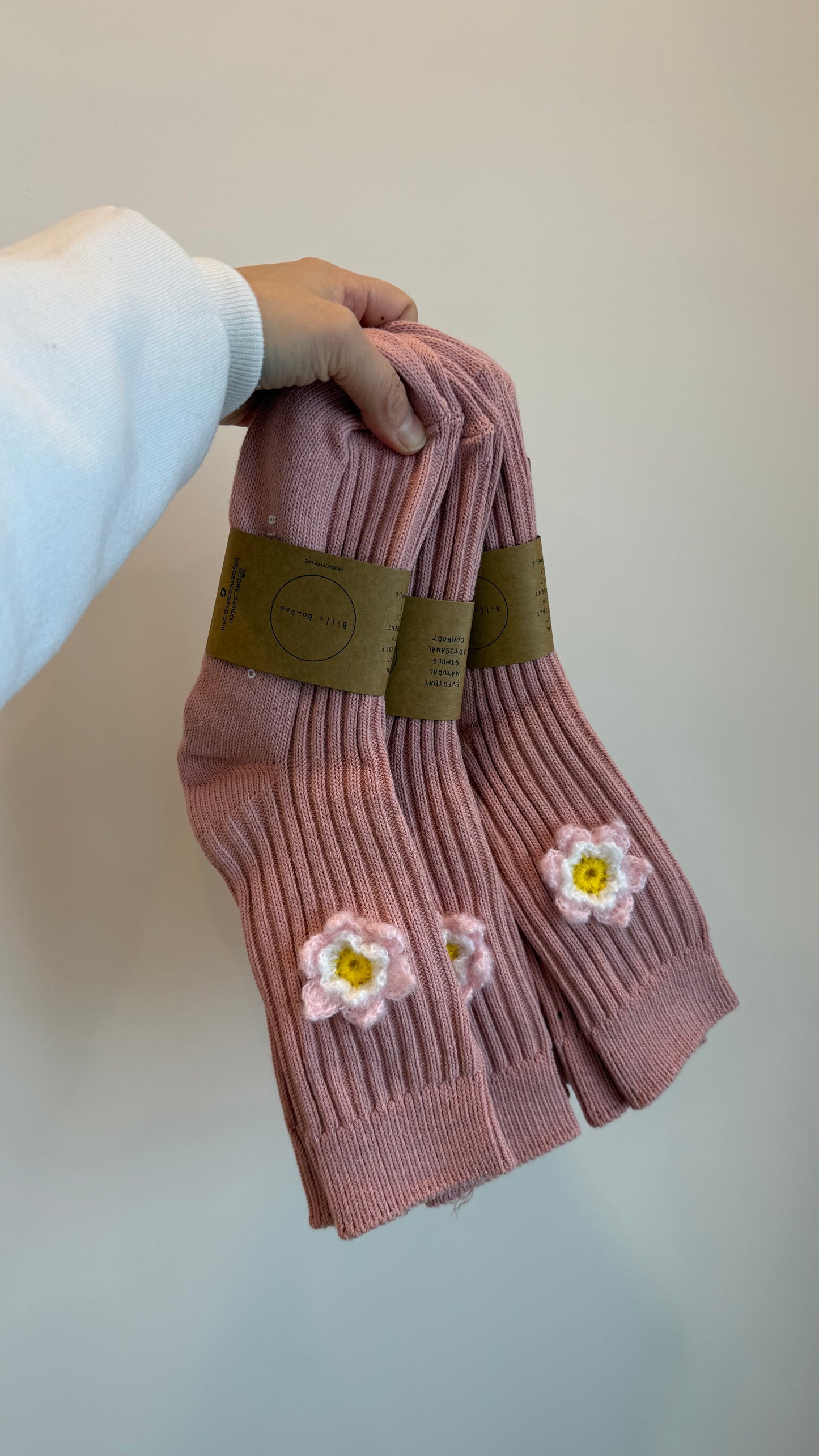 CROCHET DAFFODILS COTTON SOCKS