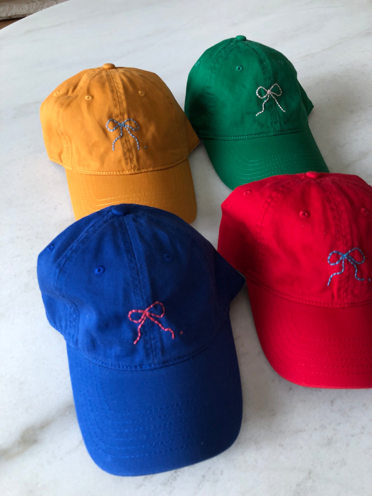 HAND EMBROIDERY BOW CAPS