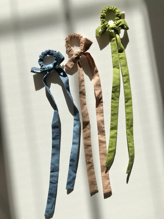 COTTON POPLIN MINI BOW SCRUNCHIES