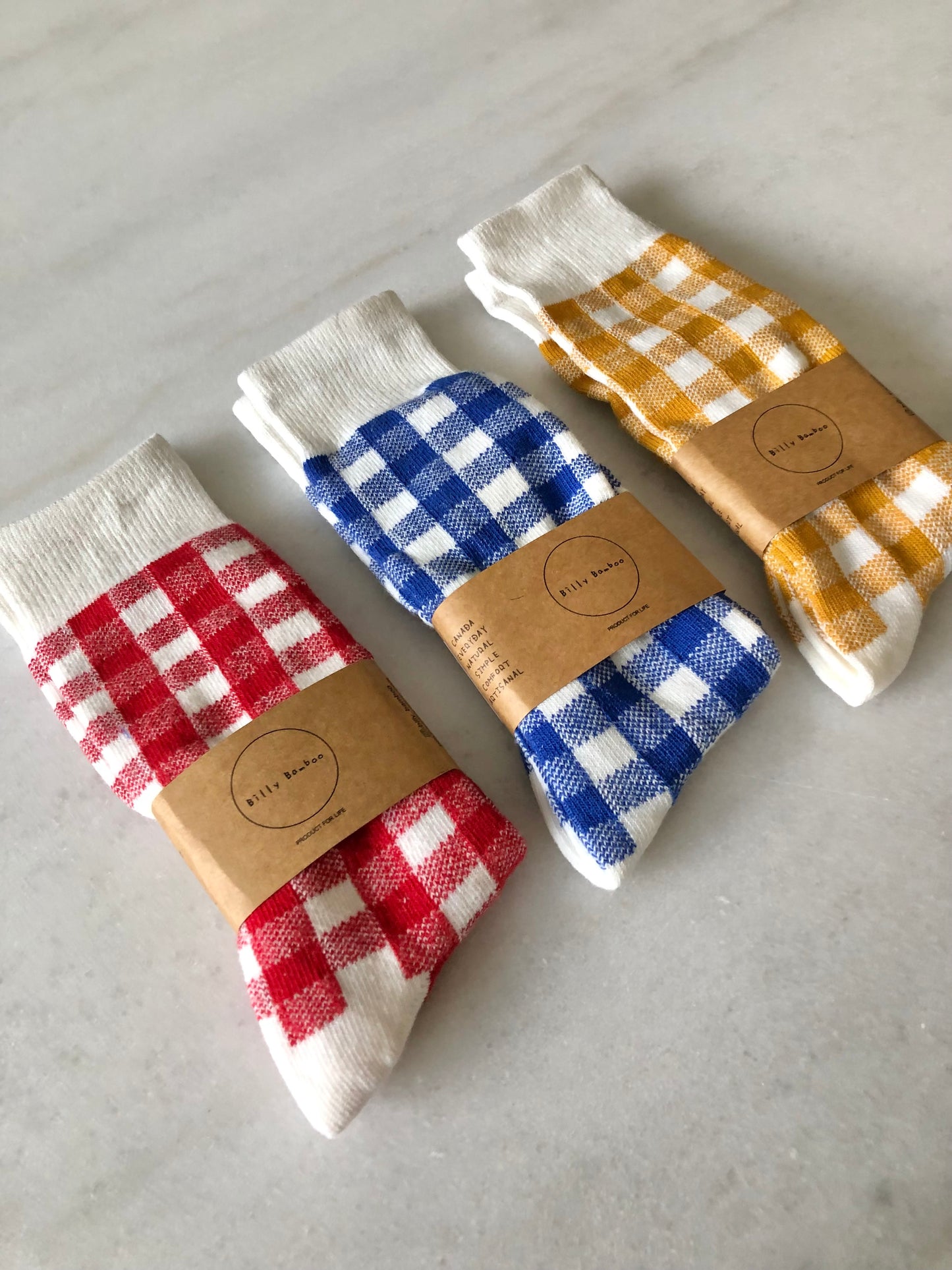 KIDS GINGHAM HIGH SOCKS