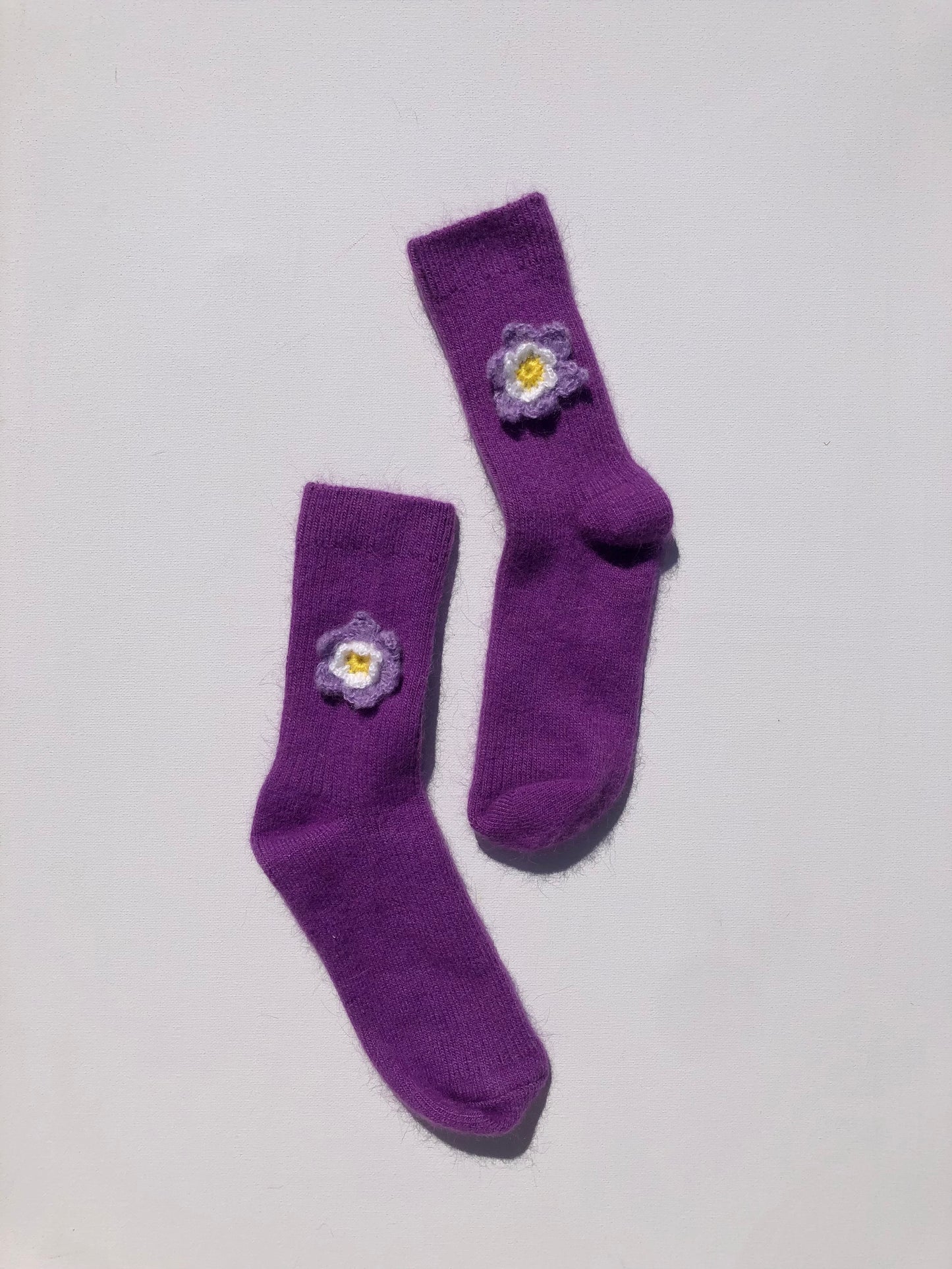 CROCHET DAFFODIL WOOL SOCKS