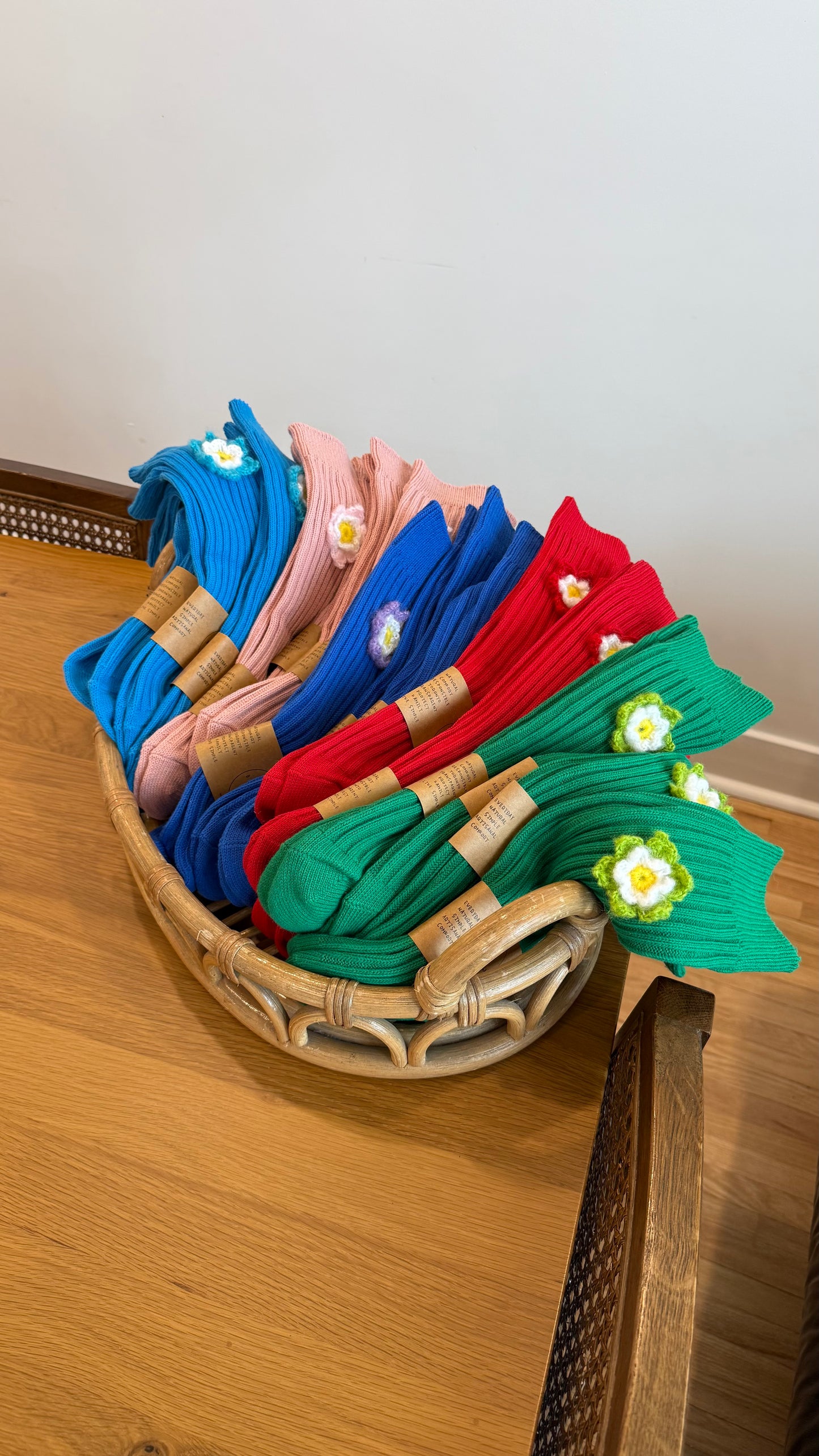 CROCHET DAFFODILS COTTON SOCKS