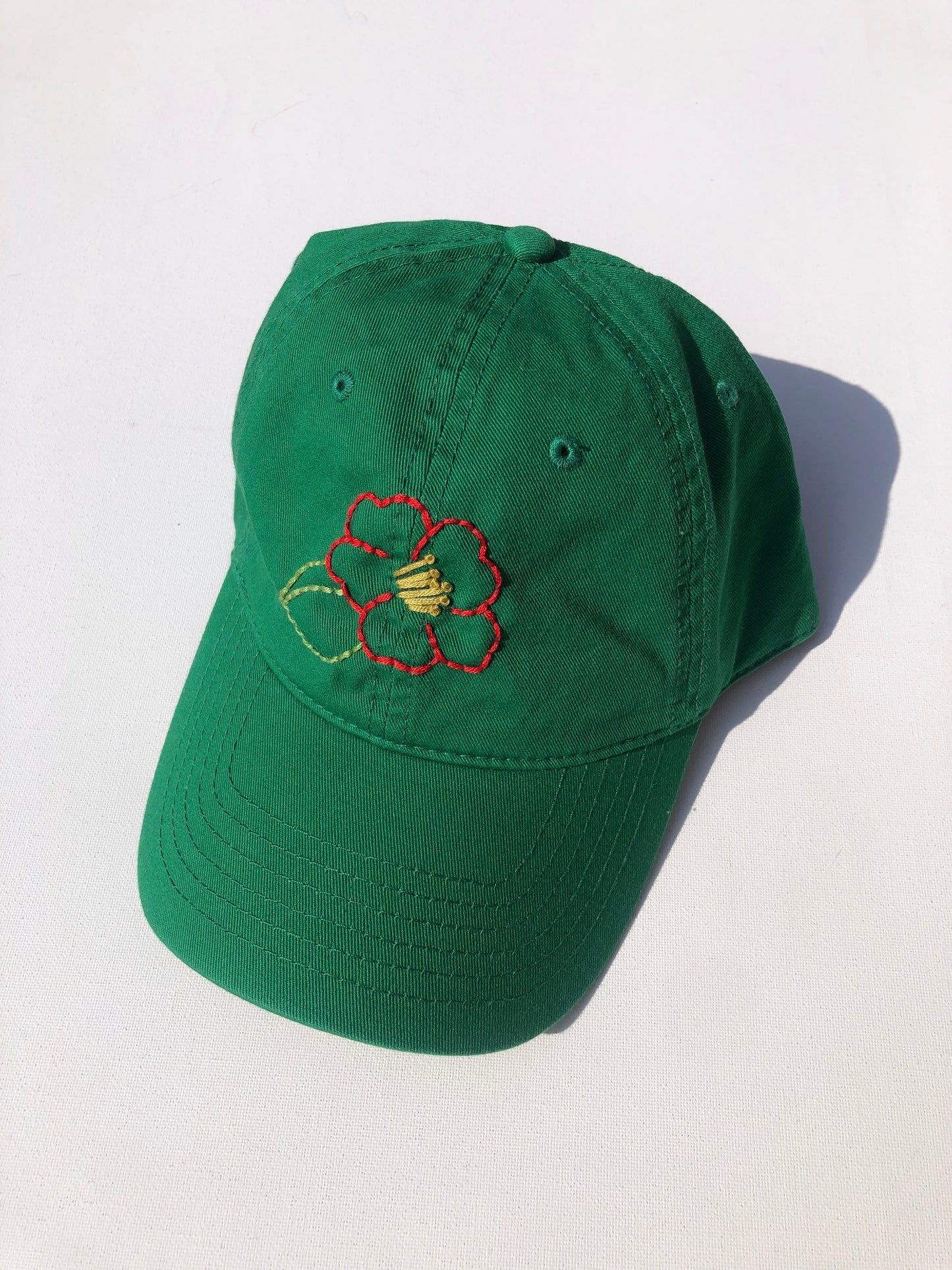 HAND EMBROIDERY CAMELLIA CAPS