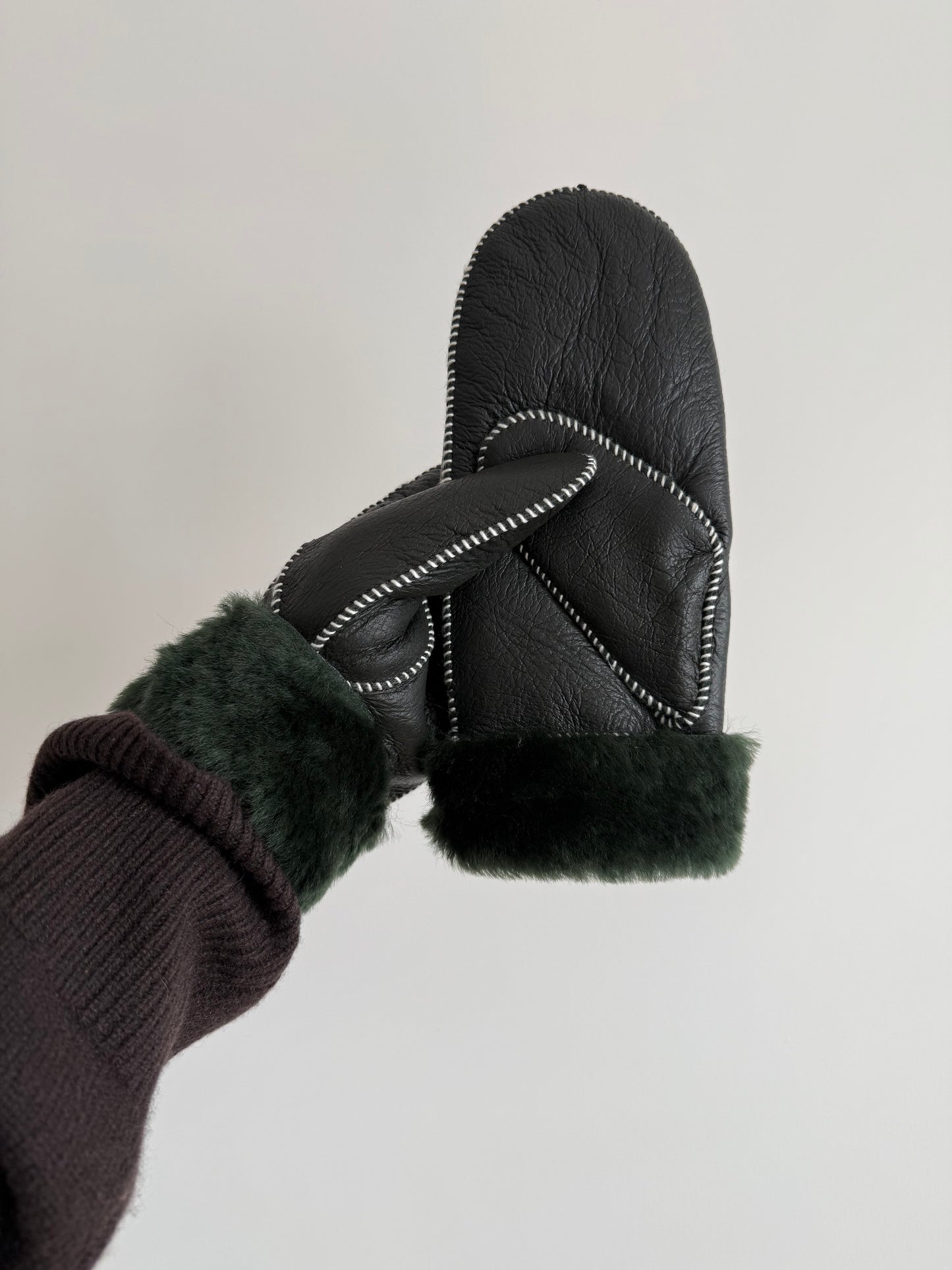 SHEARLING MITTENS