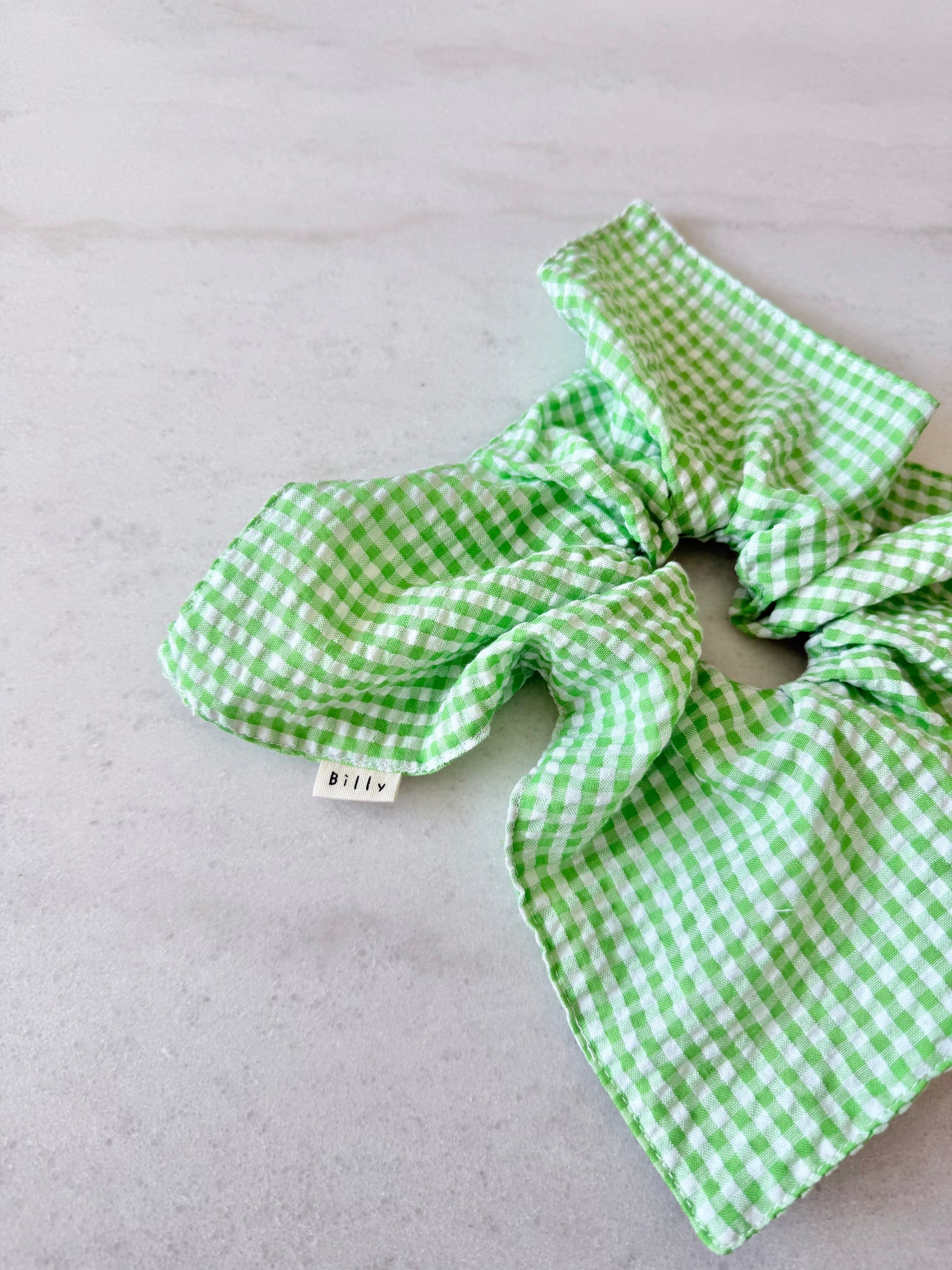 MINI GINGHAM PETAL SCRUNCHIES - bright