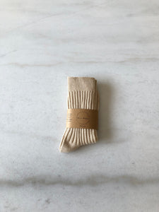 RIBBED COTTON HIGH SOCKS - neutral