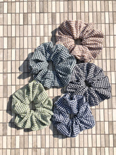 Load image into Gallery viewer, MINI GINGHAM SEERSUCKER SCRUNCHIES - neutral