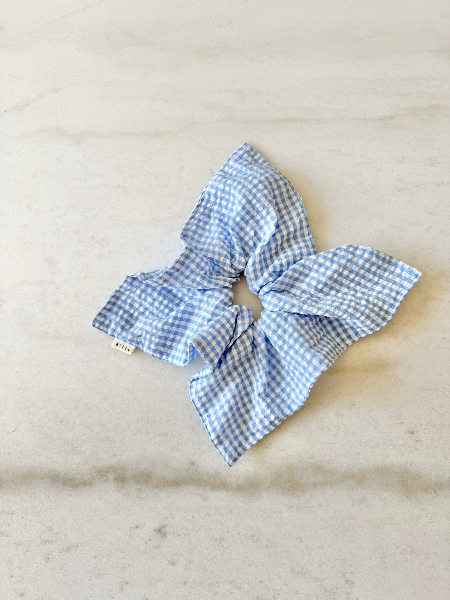 MINI GINGHAM PETAL SCRUNCHIES - bright