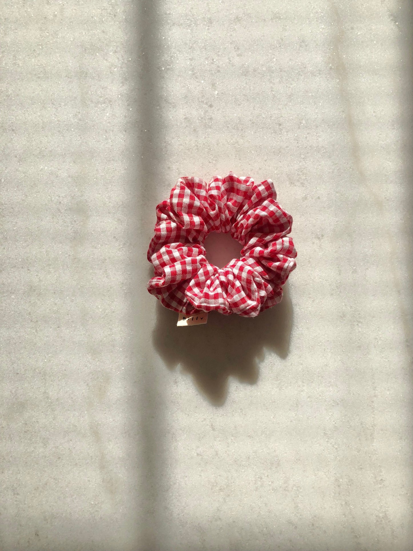 MINI GINGHAM SEERSUCKER SCRUNCHIES - crystal bright