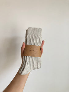 RIBBED COTTON HIGH SOCKS - neutral