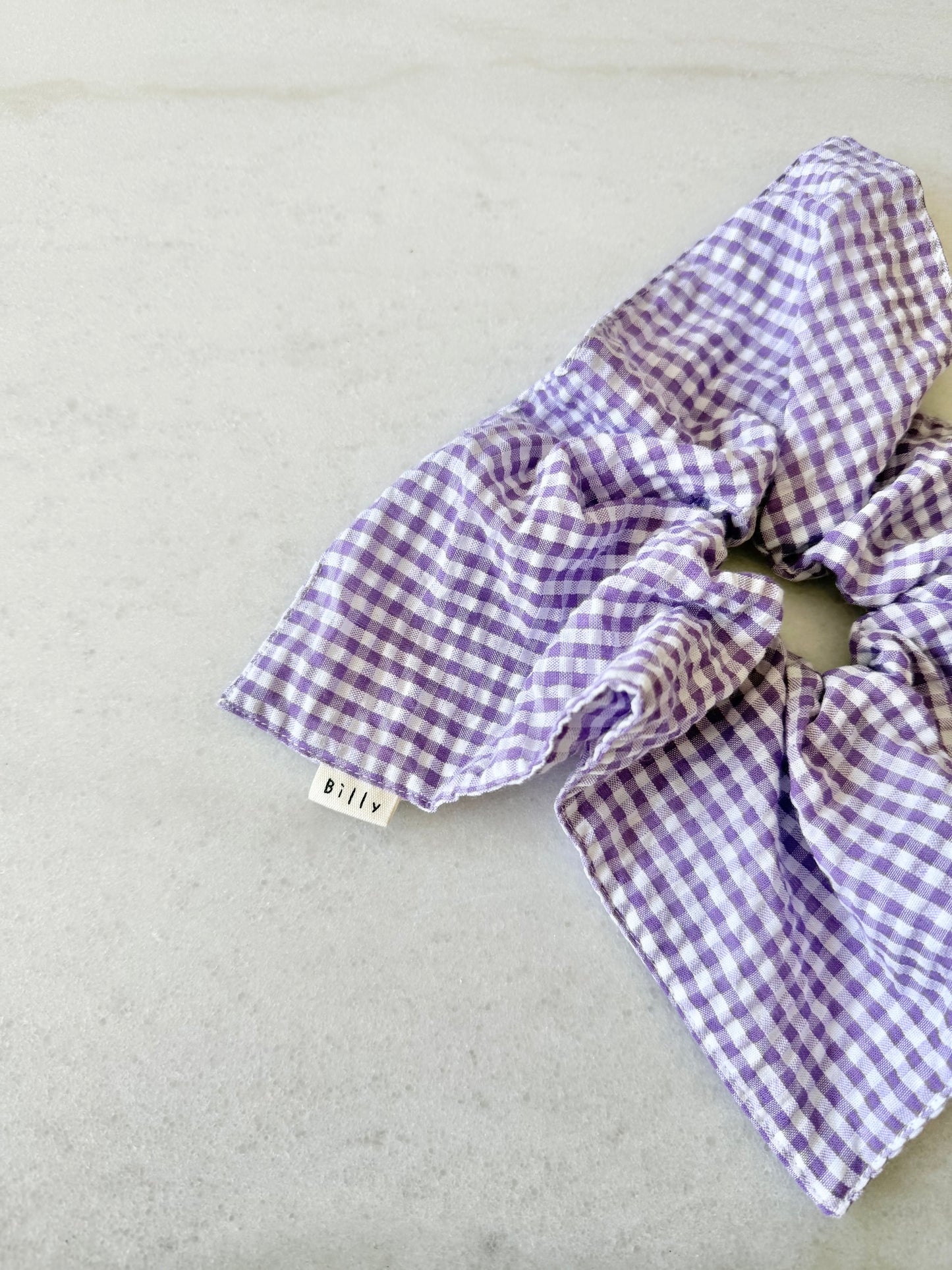MINI GINGHAM PETAL SCRUNCHIES - bright