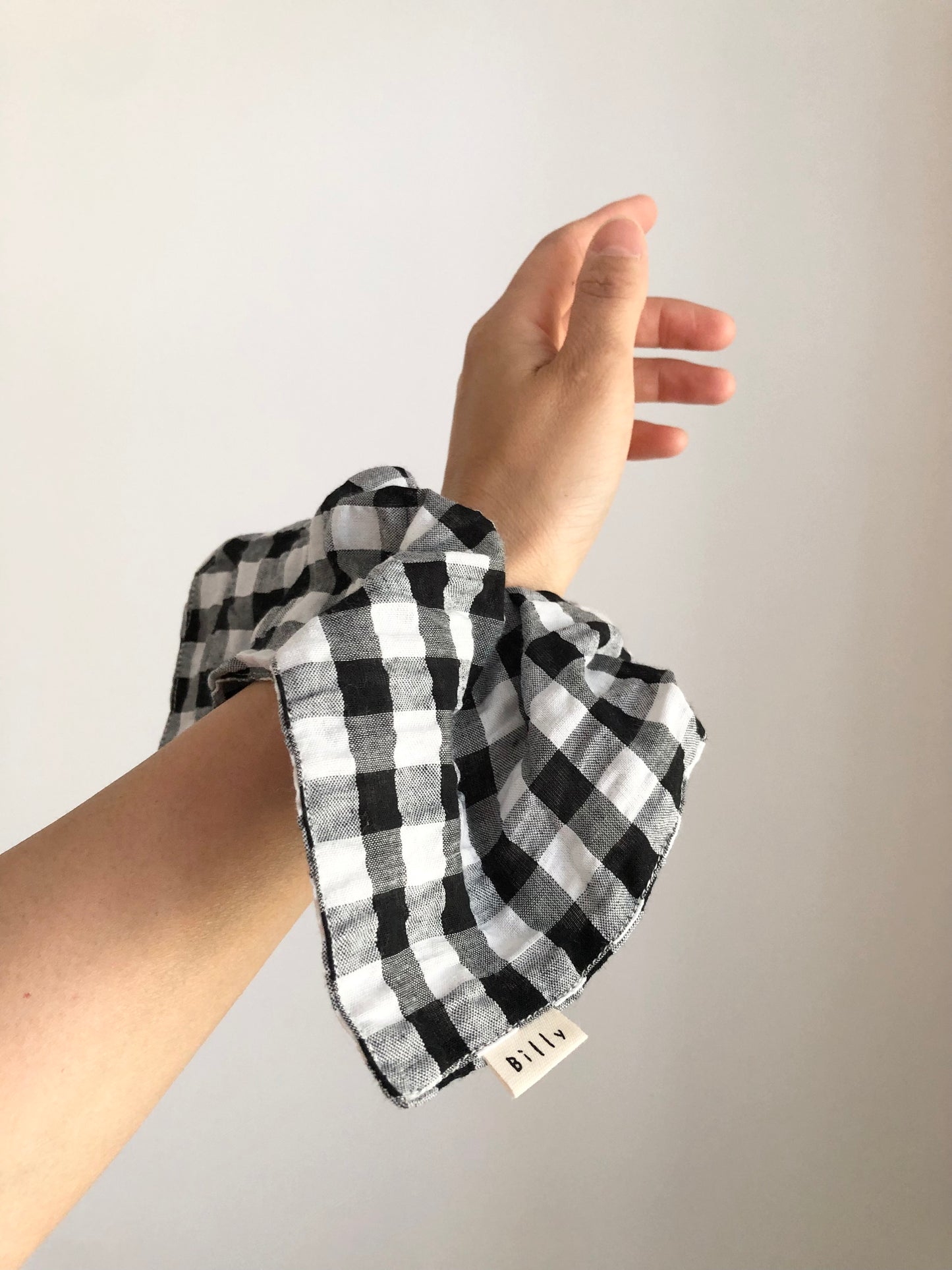 GINGHAM PETAL SCRUNCHIES - neutral