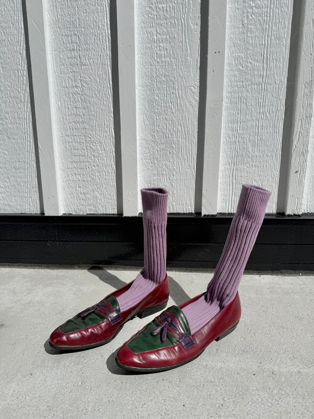 RIBBED COTTON HIGH SOCKS