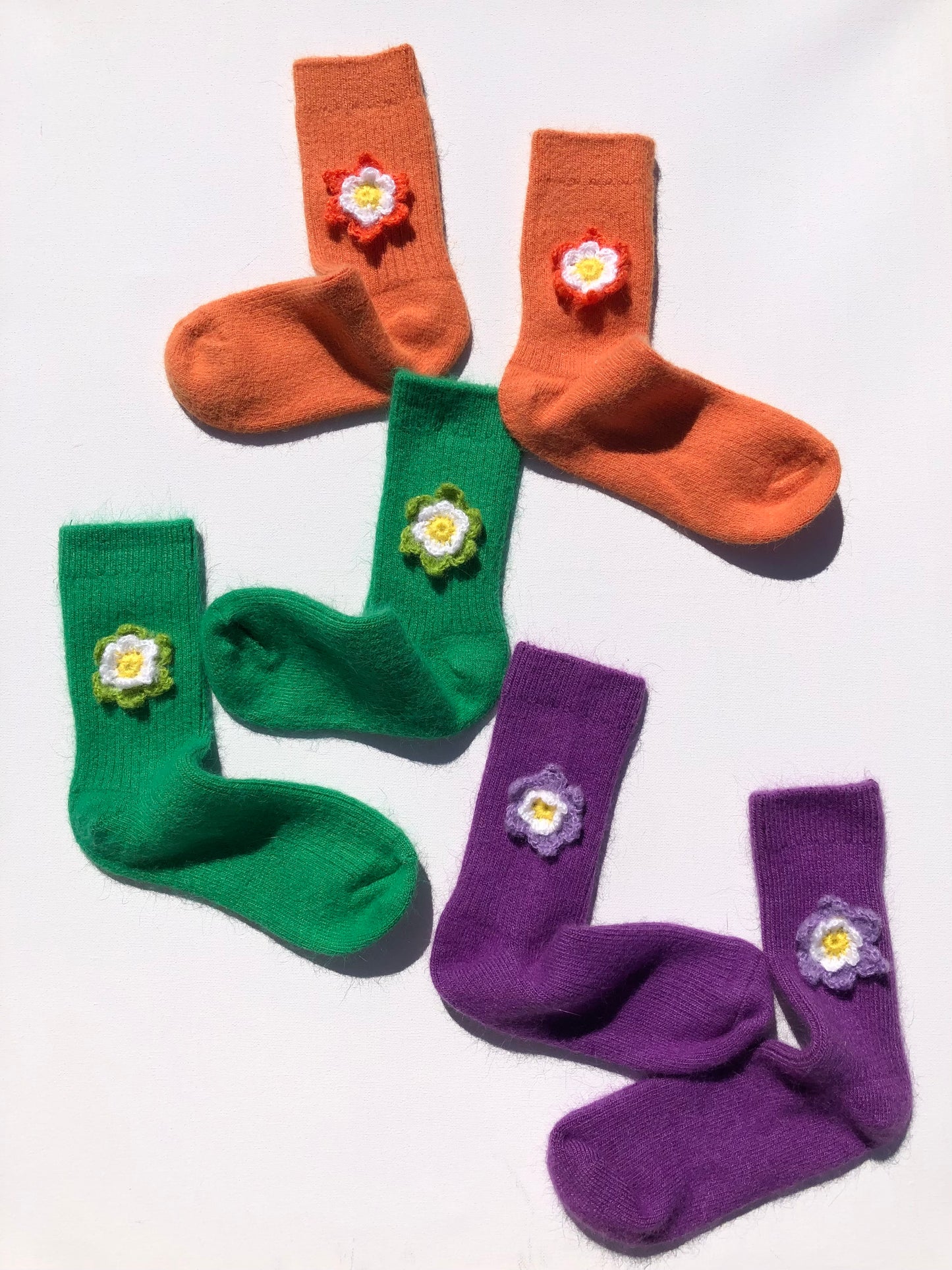 CROCHET DAFFODIL WOOL SOCKS