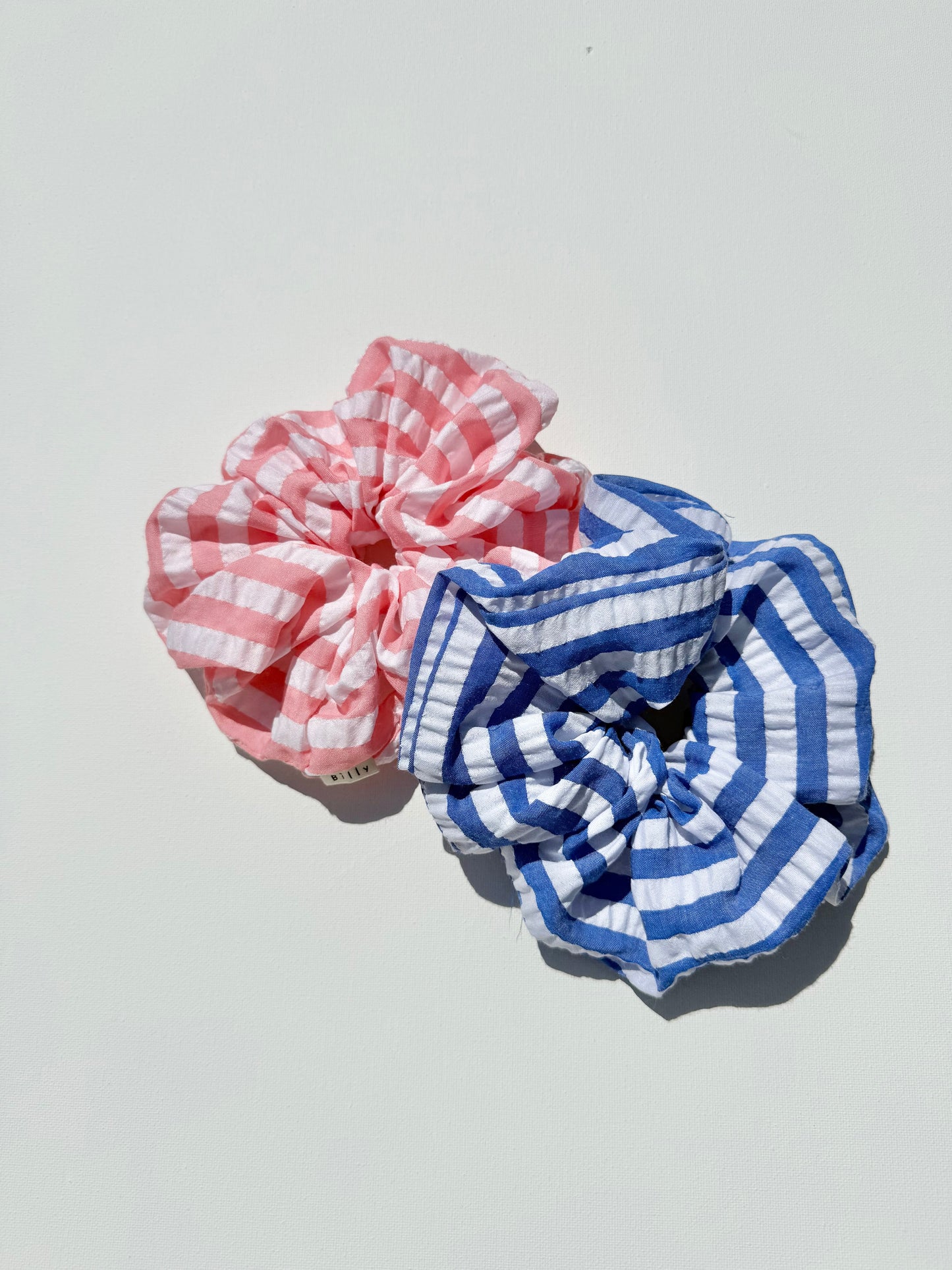 STRIPE SEERSUCKER SCRUNCHIES - bright