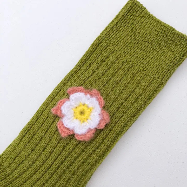 CROCHET DAFFODILS COTTON SOCKS