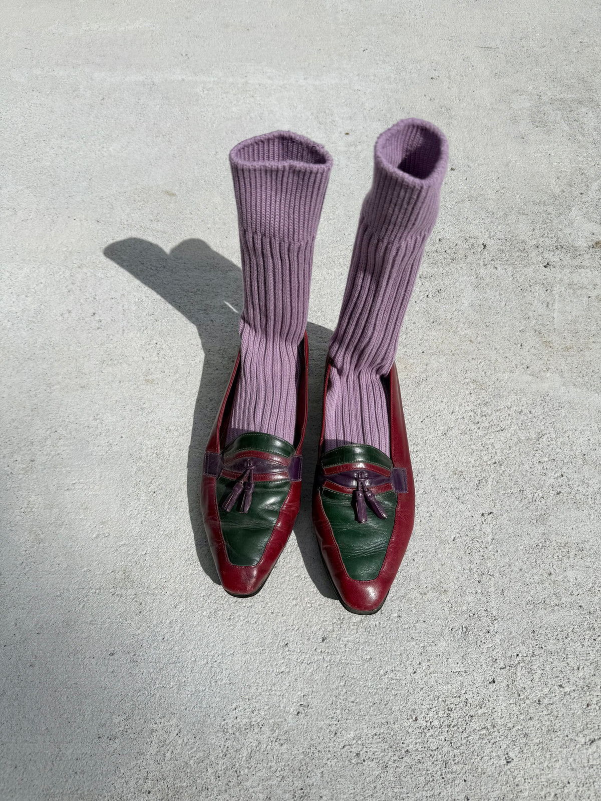 RIBBED COTTON HIGH SOCKS