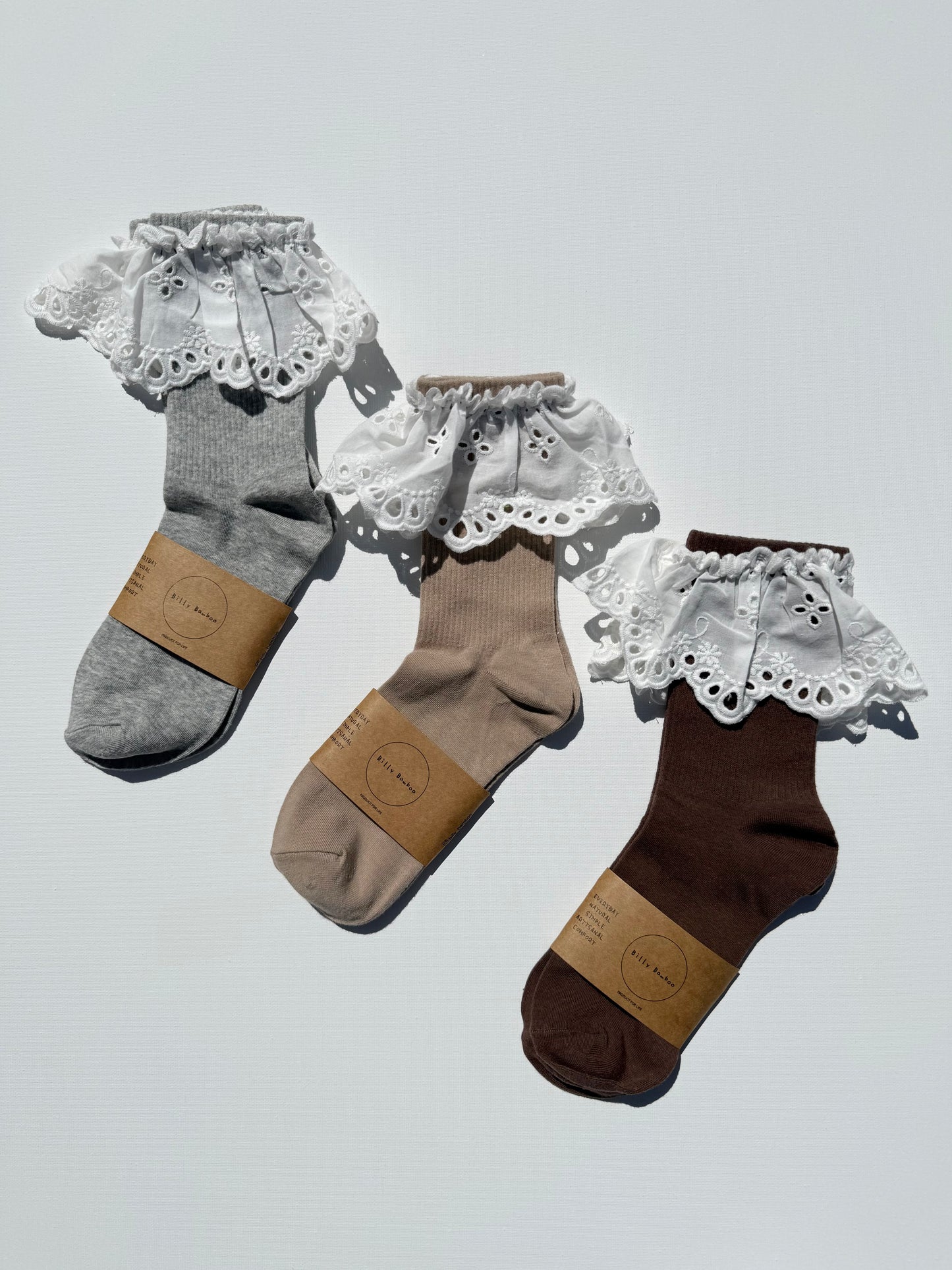 COTSWOLD MEADOW LACE SOCKS - neutral