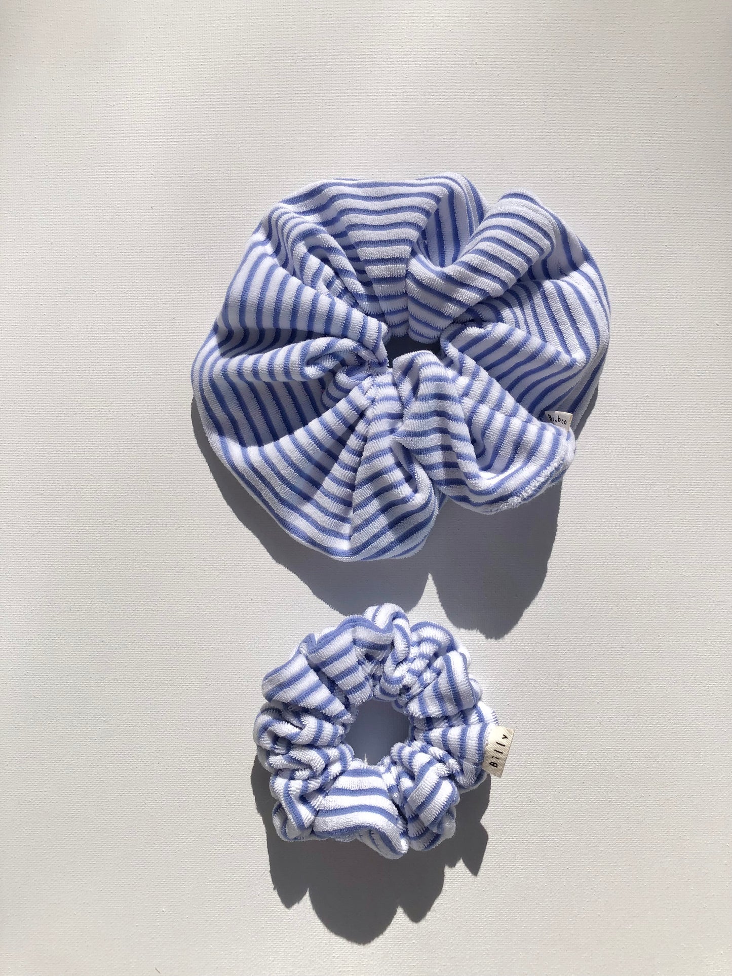 NOVA SCOTIA TOWELLING STRIPE SCRUNCHIES - neutral