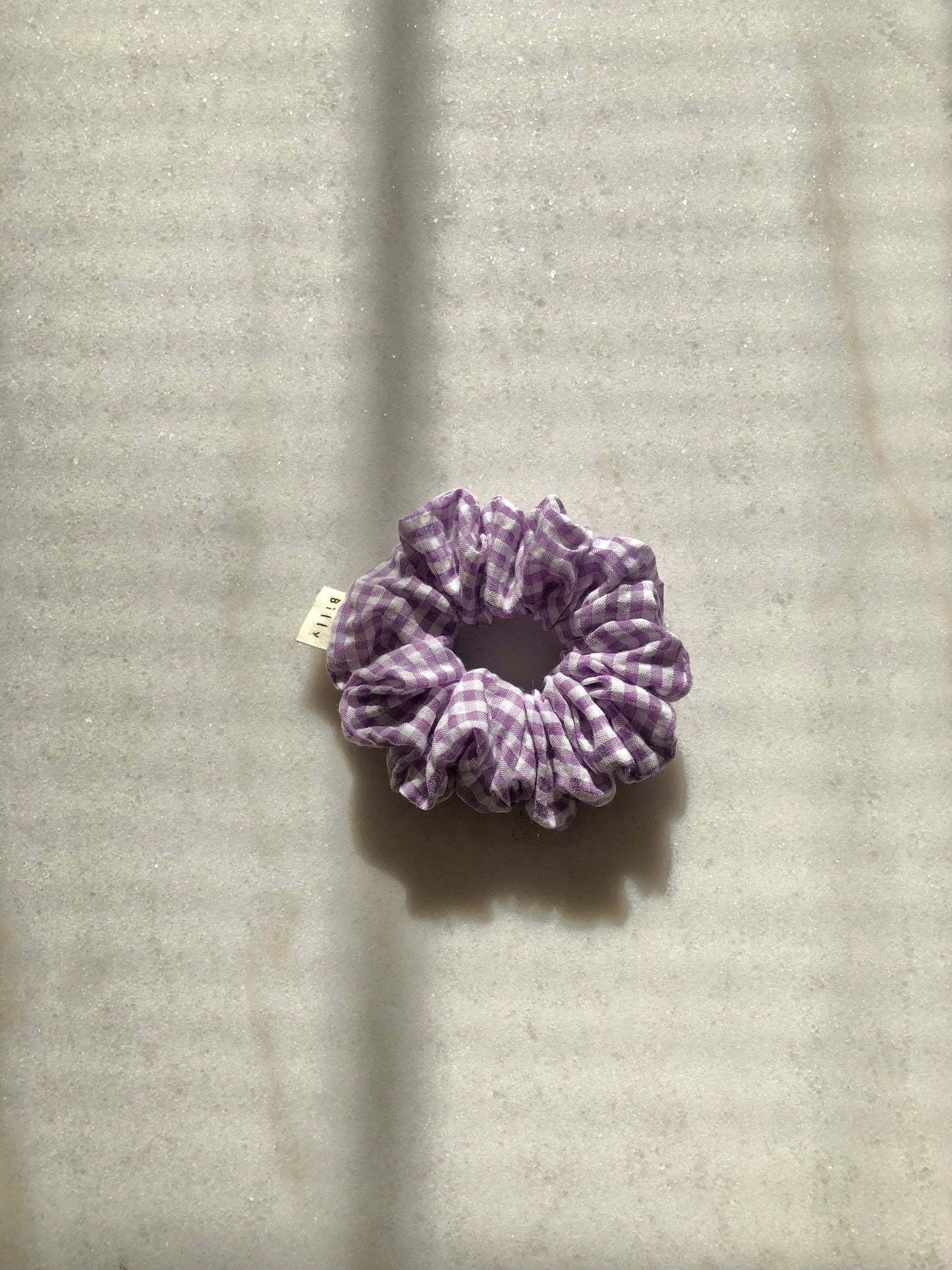 MINI GINGHAM SEERSUCKER SCRUNCHIES - crystal bright