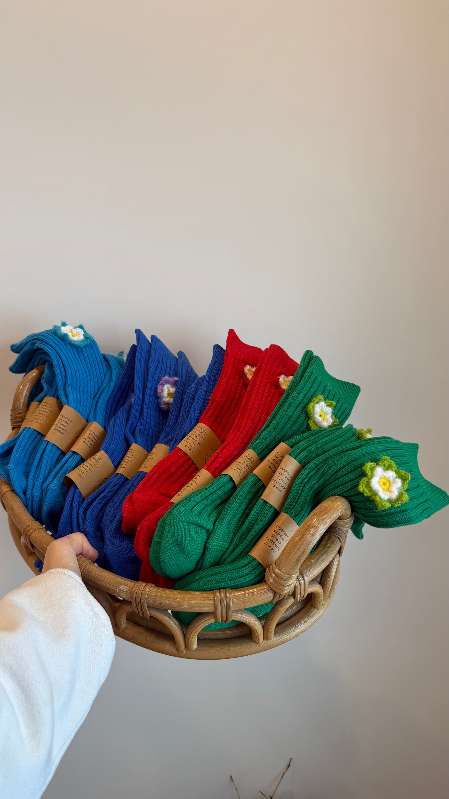 CROCHET DAFFODILS COTTON SOCKS