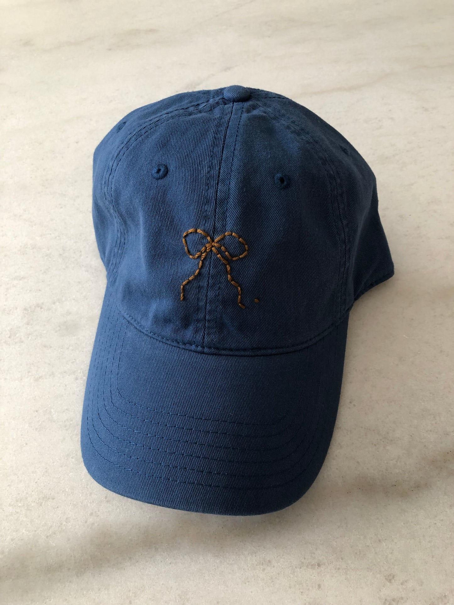 HAND EMBROIDERED BOW CAPS - neutral