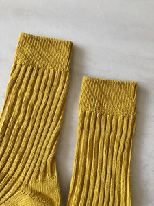 RIBBED COTTON HIGH SOCKS - pastel