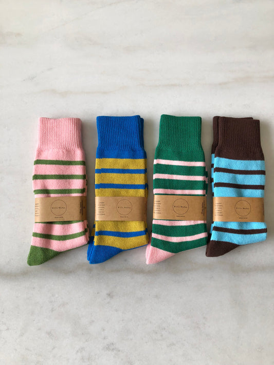 MAKINO POP STRIPE HIGH SOCKS