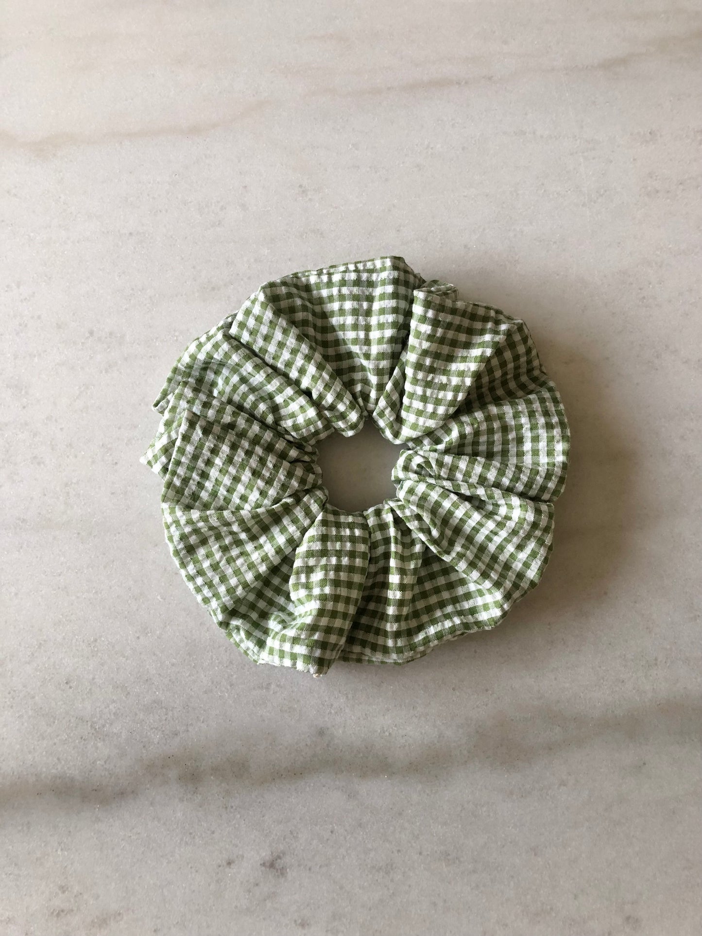 MINI GINGHAM SEERSUCKER SCRUNCHIES - neutral