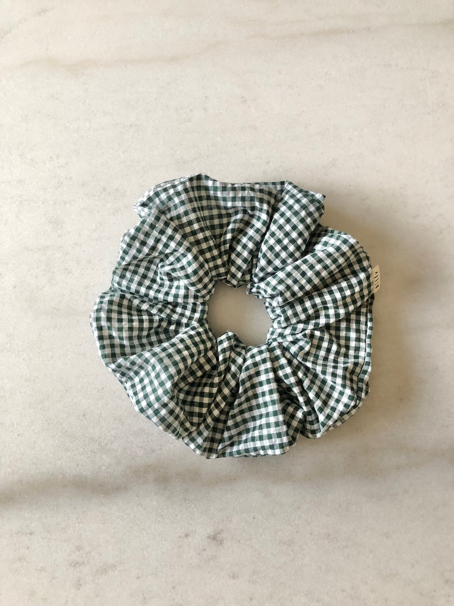 MINI GINGHAM SEERSUCKER SCRUNCHIES - neutral